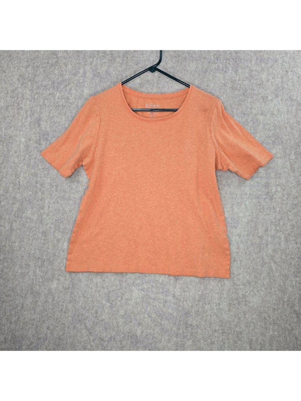 Chicos Womens Short-Sleeve Orange T-Shirt Size 2 100% Cotton Relaxed Fit Casual